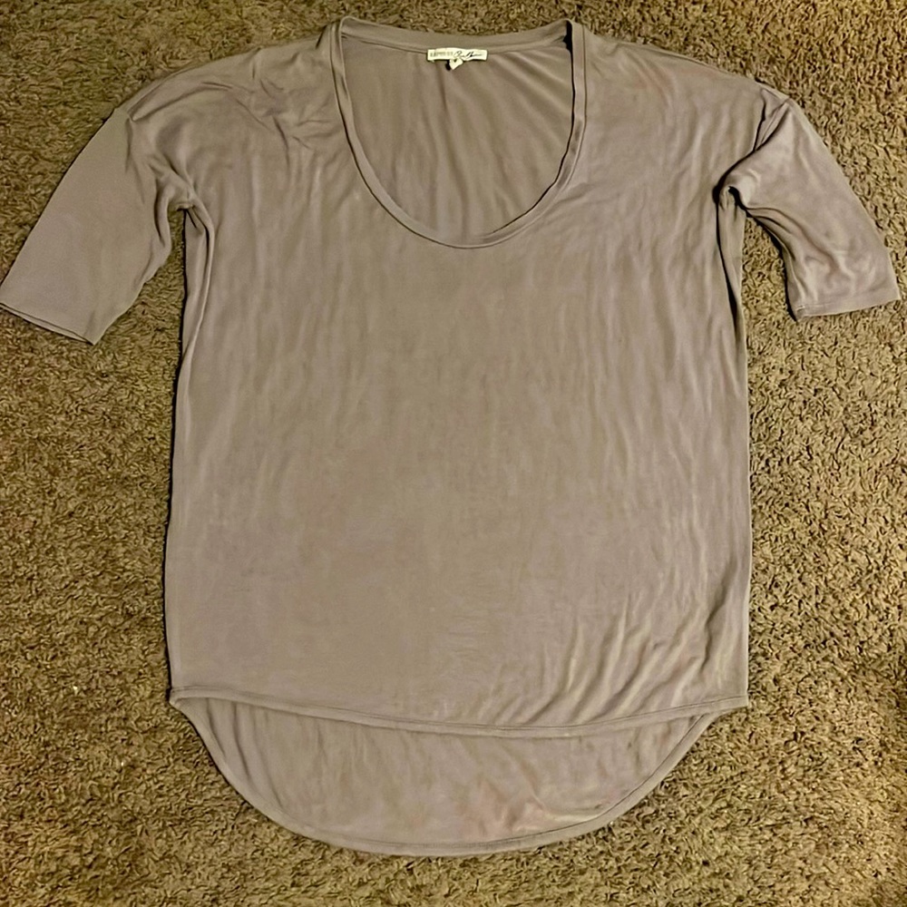 Express 3/4 sleeve hi-lo tan top, sz M